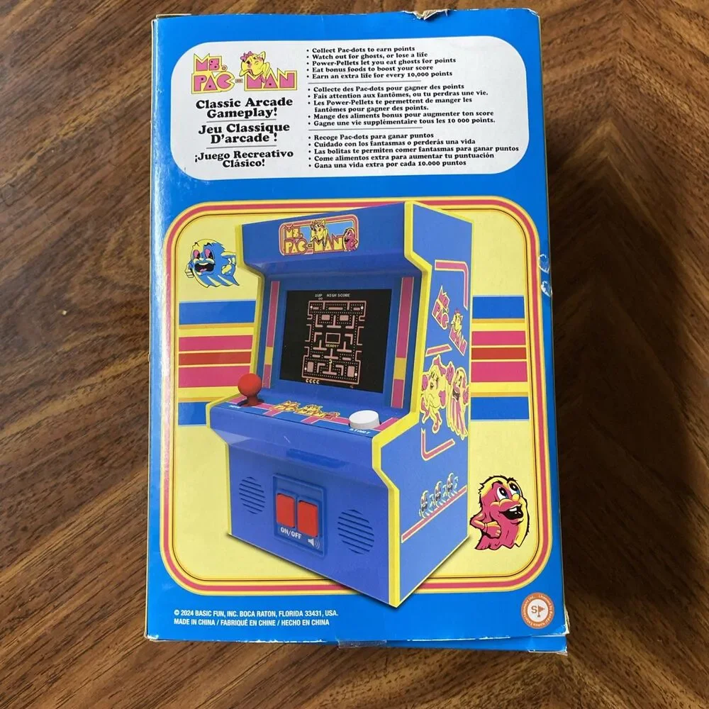 Arcade Classics Ms. Pac-Man Mini Retro Arcade Game 2024 Basic Fun New